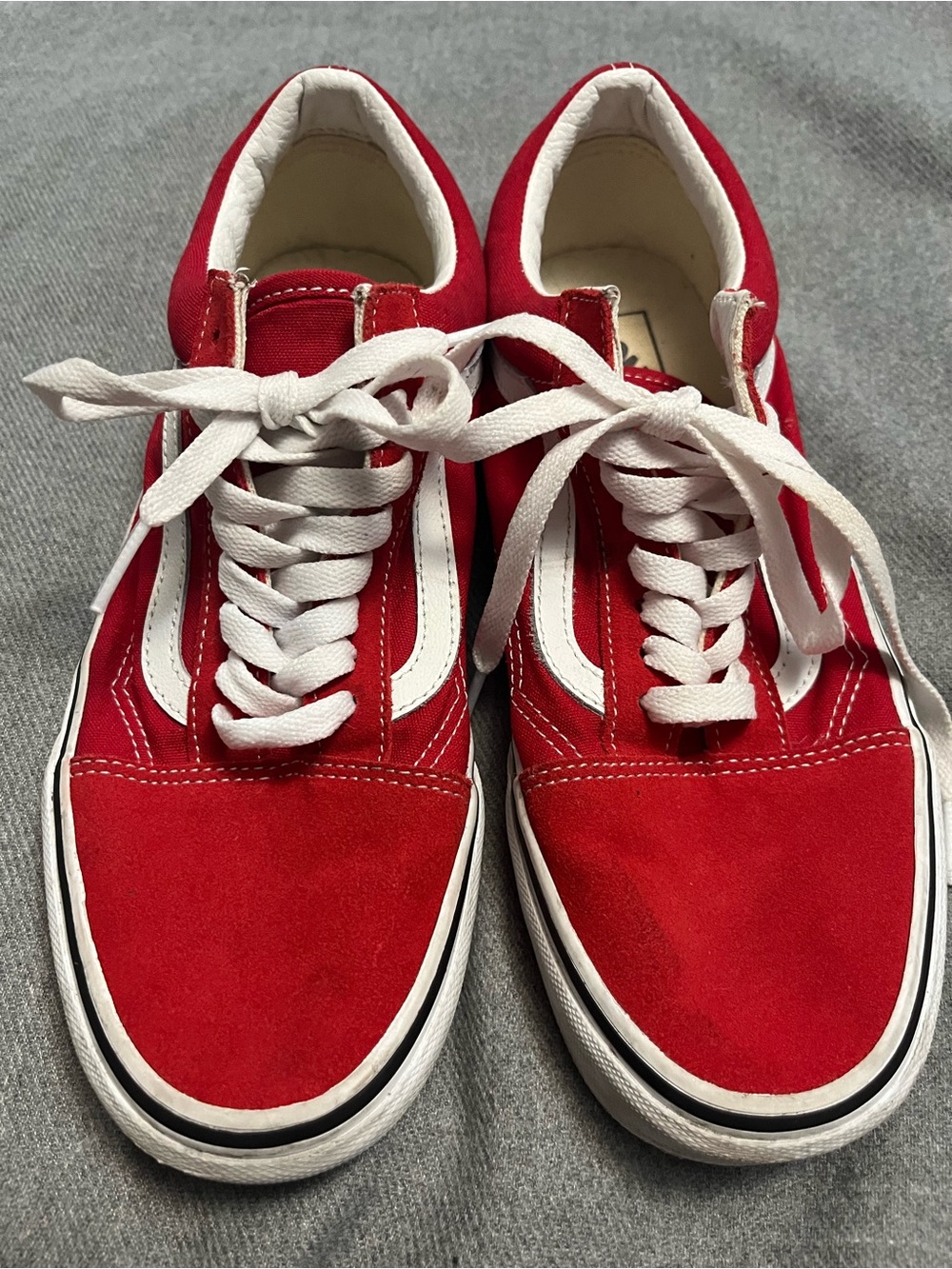 Vans Men's Red Skate Sneakers with White Stripe